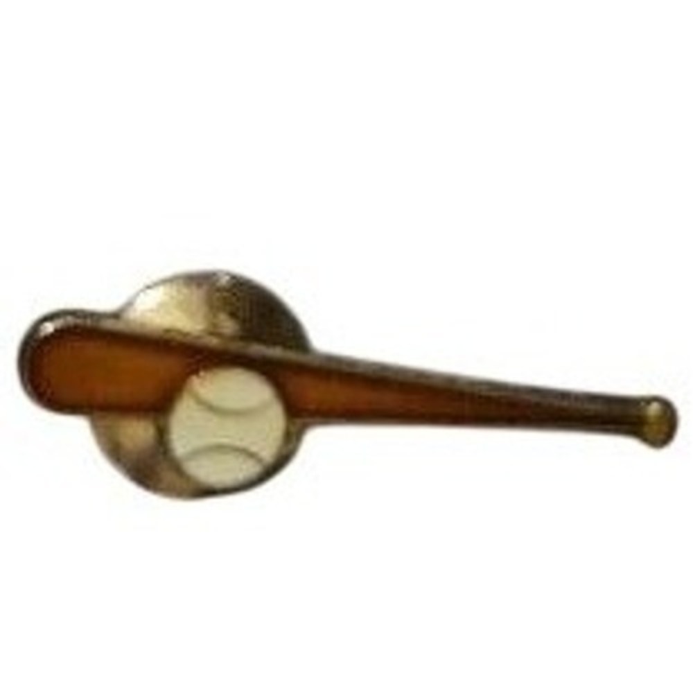 Baseball Bat and Ball Lapel Hat‎ Pin Tie Tack Sports Theme Enamel Gold Tone VTG